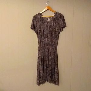 Loft midi tan dress.